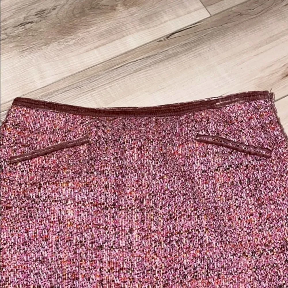 Cynthia Steffens Pink Tweed Pencil Skirt 8